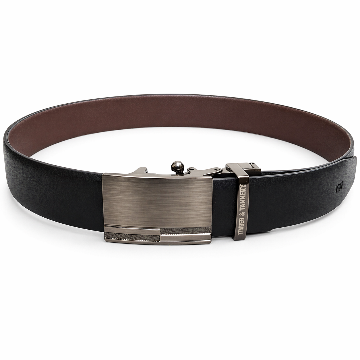 Men's Reversible Auto Lock Leather Belt – Black & Brown | TIMBER